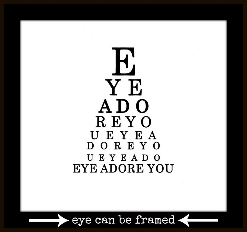 Love.Lovers. Eye Adore You.Eye Chart.Card.Valentines Day Card.Paper Goods.Eye Exam.Site.Vision.Optometrist.Eye Doctor. by Yvonne4eyes image 2