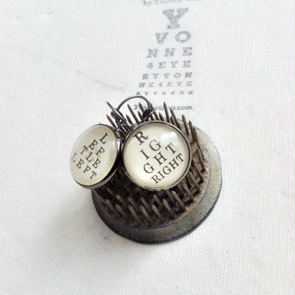 Eye Chart Earrings.Left Right Eye Chart.Eye Chart.Wearable Eye Chart.Vision.Site.Optometrist.Gift Under 20.Yvonne4eyes