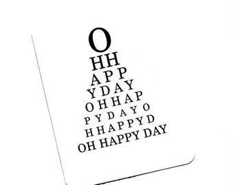 Eye Chart Card.Oh Happy Day. Eye Chart.Eye Chart Card.Paper Goods.Eye Exam.Eye Test.Eyes.Site.Vision.Optometrist. Eye Doctor. by Yvonne4eyes