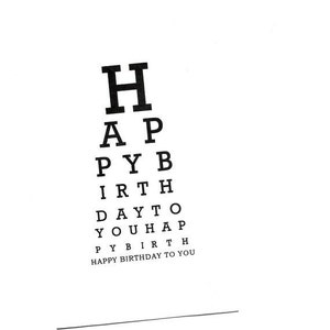 Augenkarte Karte.Happy Birthday.Eye Chart.Eye Chart Karte.Papier Waren.Augen Prüfung.Augen.Augen.Augen.Vision.Optometrist.Augenarzt. von Yvonne4eyes