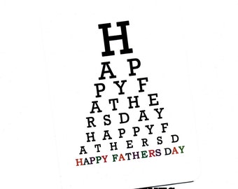 Fathers Day.Happy Fathers Day.Dad.Pops.Dude.Eye Chart Card.Paper Goods.Eye Exam.Site.Vision.Optometrist.Ey…