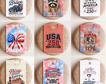 Bundle for 4th of July, America 250, and Patriotic Designs PNGs (Digital Download)