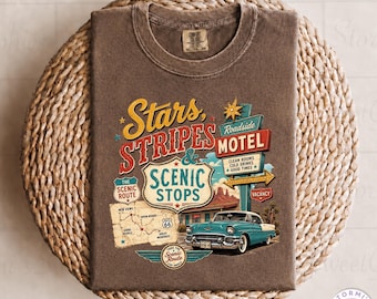 Stars Stripes and Scenic Stops PNG (Digital Download)
