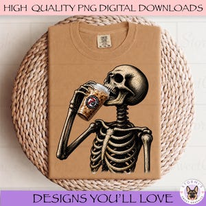 Skeleton Fueled by Brew PNG (Digital Download)