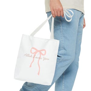 Coquette Tote Bag | Motivational Bag for Everyday Use, Gift for Friends, Faith-Based Shopping Bag, Stylish Reusable