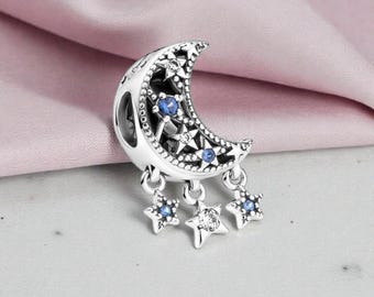 パンドラ用チャーム 925 スターリングシルバー 星と月 - Etsy 日本