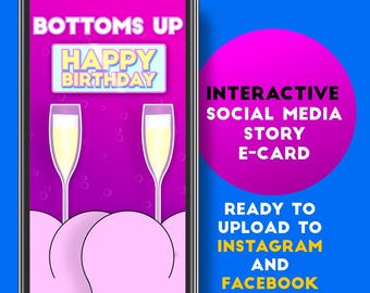 Interactive Birthday Story Template – Cheeky Animated Social Media E-Card (Digital Download)