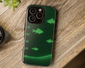 IPhone Case fish finder sonar design Fisherman Gift, Dad Gift, Father's Day Phone Case, Fish Finder Sonar Case, Fishing Phone Protector