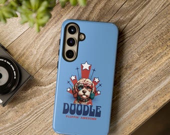 Doodle telefoon Samsung Galaxy- of Google Pixel-hoesje, Labradoodle Golden Doodle, Ausiedoodle, Bernedoodle, Cavapoo, cadeau voor eigenaar doodle hond