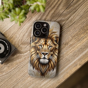 IPhone Case, Lion Geometric Animal phone case,  Gift for Her or Him, Tough Cases,, Unique Phone Accessories, Birthday Present, Animal Lover