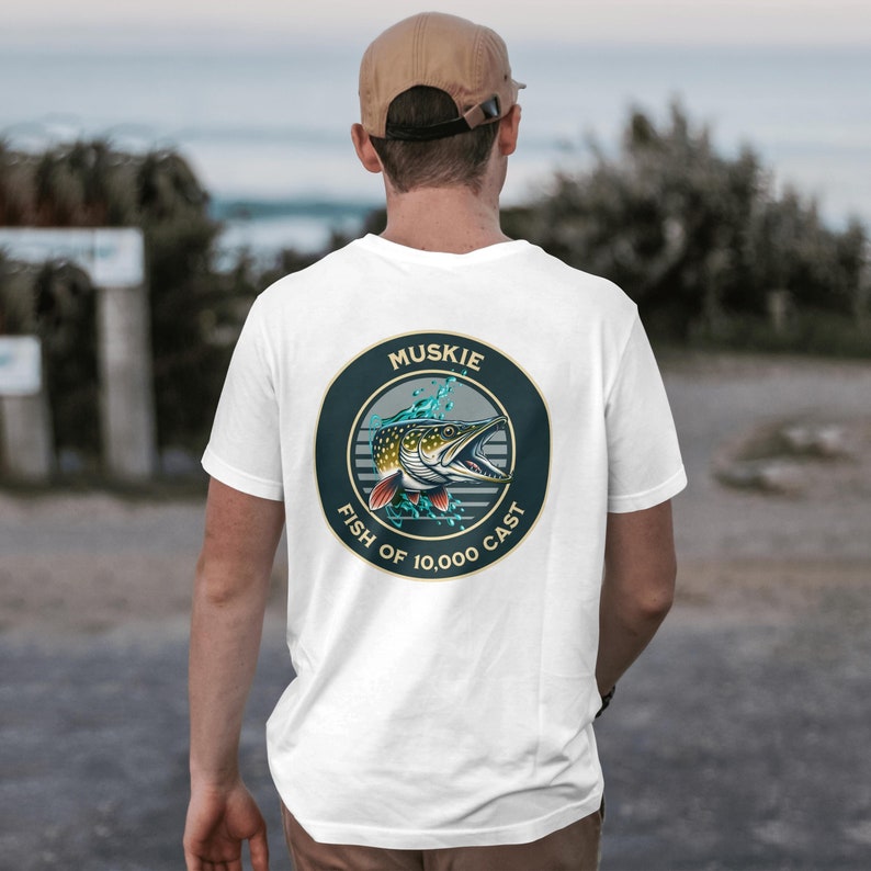 Muskie Fishing Tee, Fishing Gift, Fishing Apparel, Fisherman Shirt, Outdoor Fishing Clothing, Angler Tshirt, Fishing father's day gift image 1