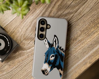 Funda para Samsung Galaxy o Google Pixel con diseño de burro gris. Regalo para amantes de los burros, Día del Padre. Funda resistente y protectora.