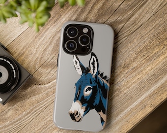 Funda para iPhone con diseño de burro gris, regalo para amantes de los burros, regalo para amantes de los animales, Día del Padre, funda resistente, funda protectora, accesorio para iPhone