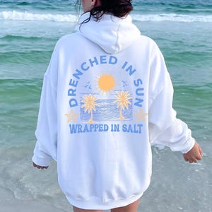 Moletom com capuz Beachy Ocean, Moletom com capuz da moda, Moletom com capuz unissex, Moletom com capuz grande, Beach Vibes Wear, roupa estética, presente para ela, presente para adolescentes