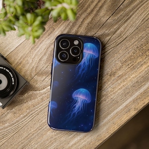 IPhone Case, Jellyfish Cosmic Design, Unique Tough Case, Ocean Animal Cover, jellyfish lover, gift for her, gift for him, ocean aesthetic
