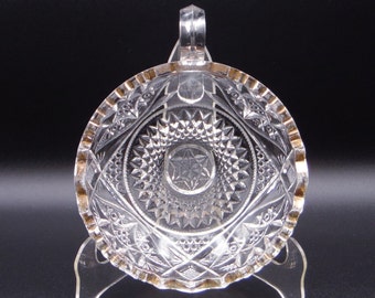 EAPG Buckingham Nappy: US Glass Co. No 15106, Gold Accent