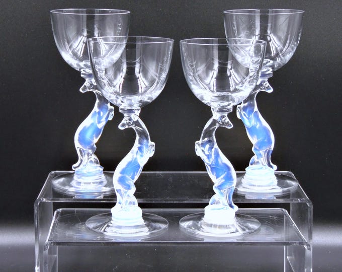 Vintage Art Deco Liqueur/Cocktail Glass, Libbey Glass Comp, Silhouette Line, Kangaroo, 1931-1933