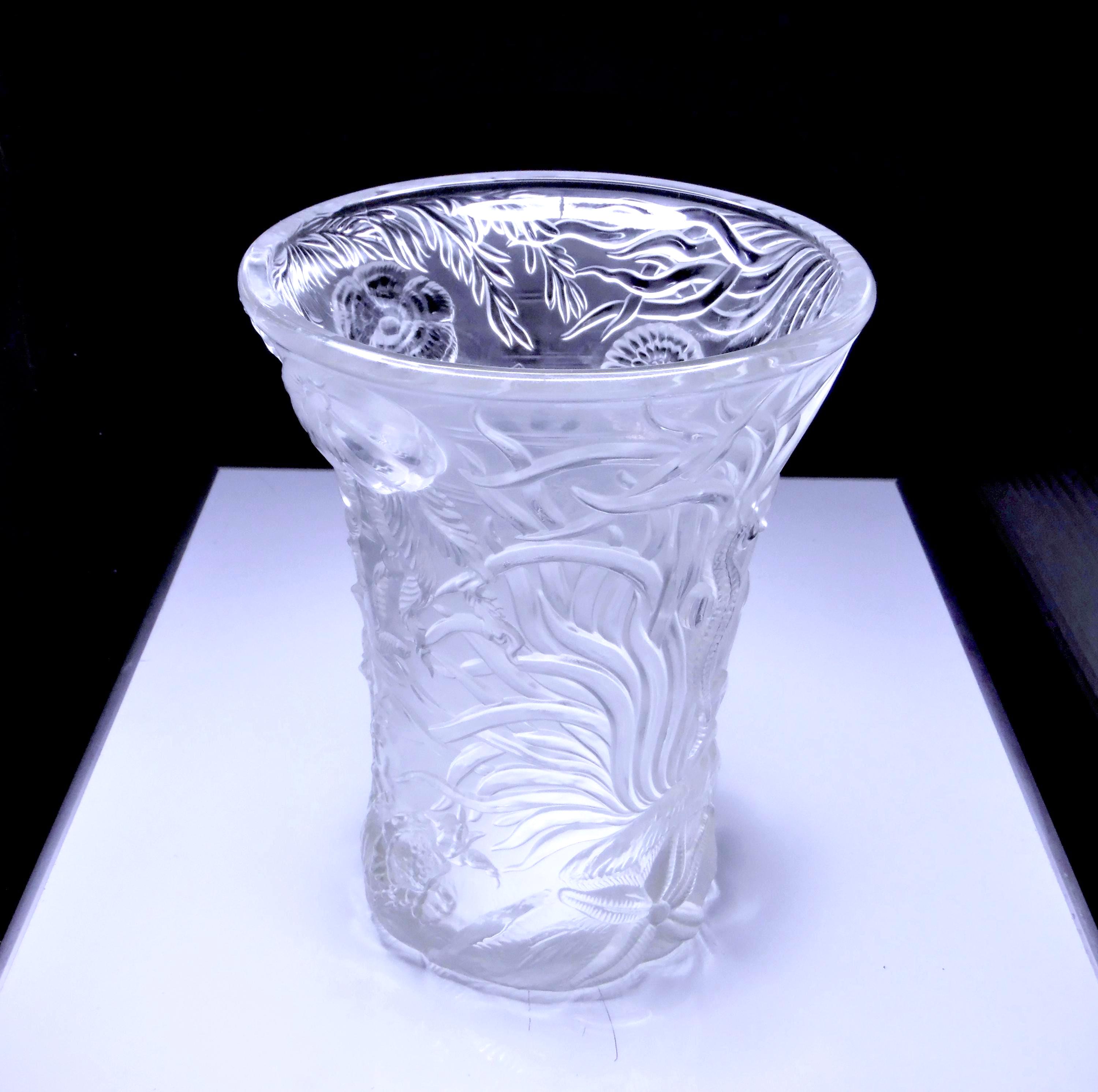 ヴィンテージ チェコアールデコ調 Josef Inwald Glassworks Art Glass Vase, Josef Inwald, Czechoslovakia, Barolac Collection