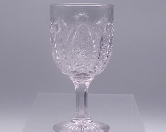 Vintage Pressed Glass Wine Glass: Westmoreland Atlanta Pattern, 1904