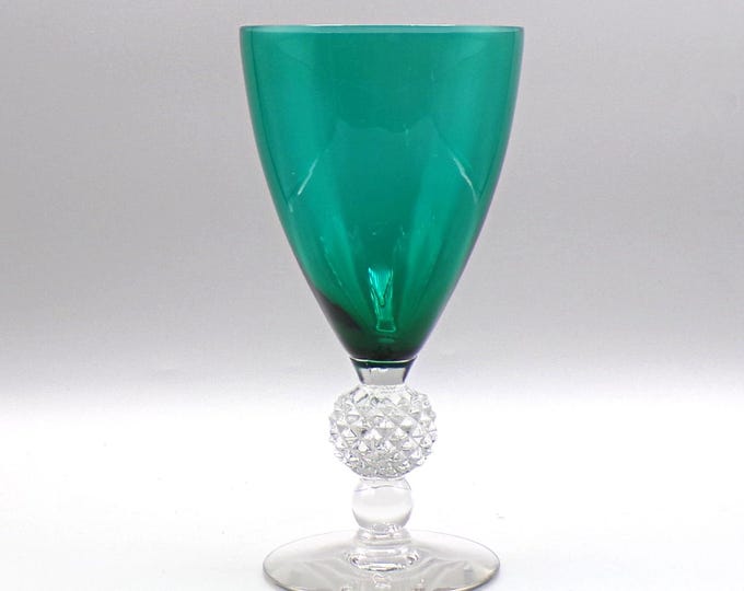 Elegant Era Glass Ice Tea Glass, Morgantown Glass; Golf Ball, Line 7643, Stiegel Green, 1930s