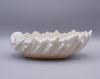 Vintage Porcelain Decorative Bowl Lenox China Shell Bowl Collection, White 1960's