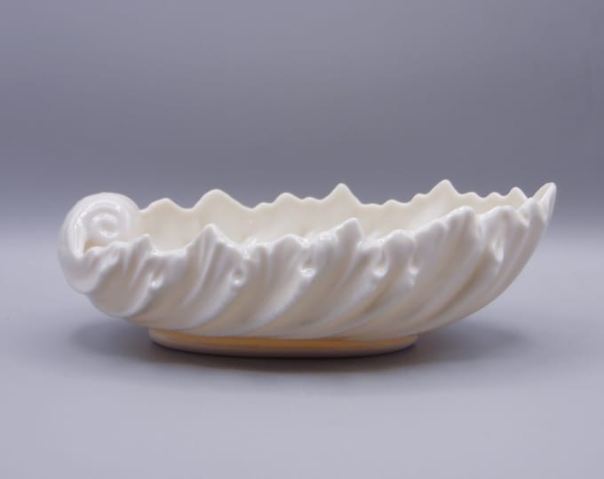 Vintage Porcelain Decorative Bowl Lenox China Shell Bowl Collection, White 1960's