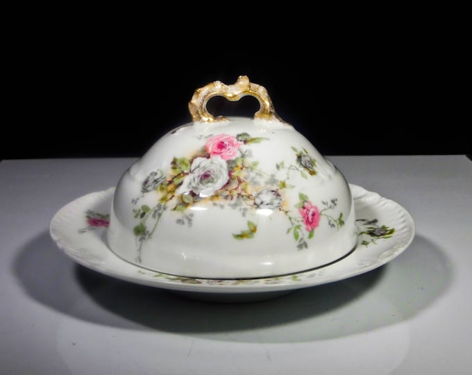 Porcelain Butter Dish With Lid And Original Drain Insert, G D & Cie (G Demartine) Limoges France 1884 - 1906