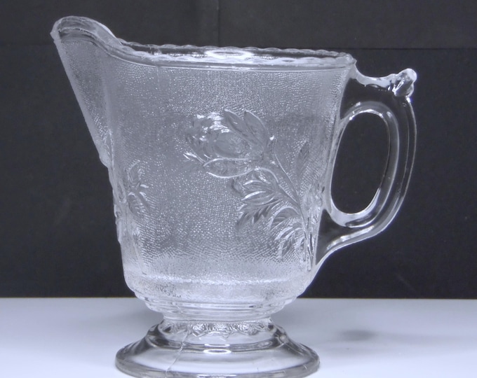 Rose In Snow Pressed Glass Creamer: Early American Tableware, 1883