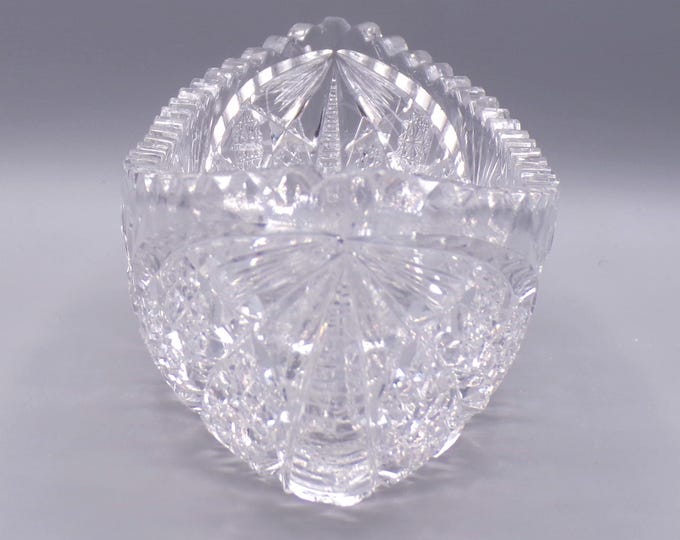 American Brilliant Period Cut Glass Flower Canoe or Boat, unknown maker, unknown pattern ca 1905