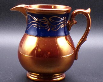 Pottery Creamer, Unknown, English, Copper Luster, c 1870s