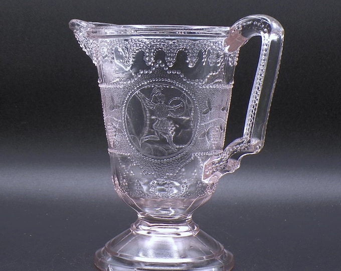 Early American Pressed Glass Creamer: Adams & Co. Minerva Pattern, c1881