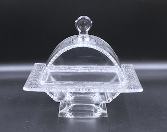 EAPG Butter Dish; Riverside Glass Works, #123; Jersey Lily (OMN) 1883