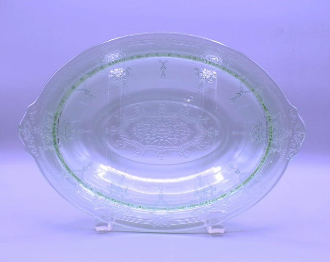 Depression Glass Vegetable Bowl, Hocking Glass Company, Princess, Green, 1931 - 1935
