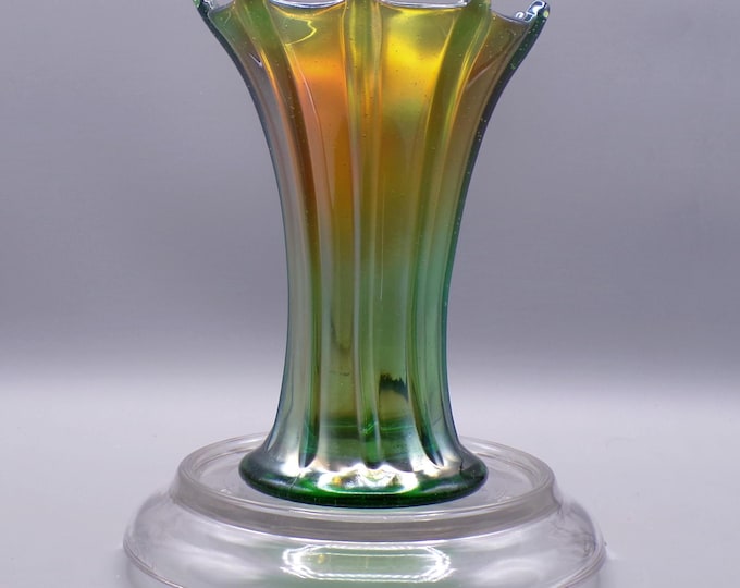 Carnival Glass Vase, H Northwood Company, Thin Rib Variant, 1909 - 1915
