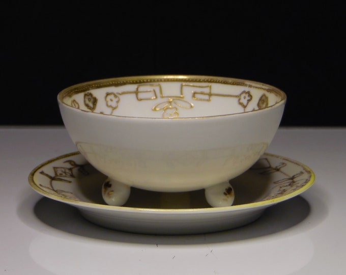 Porcelain Whipped Cream Bowl W/Underplate, Noritake China, Nippon 1911 - 1921