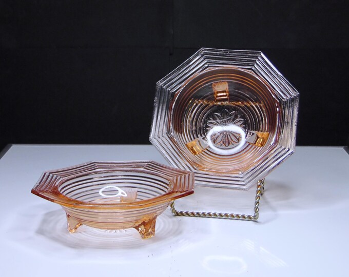 Elegant Era Glass Berry Bow, Individual, United States Glass Company, King Tut, 1937 - 1940