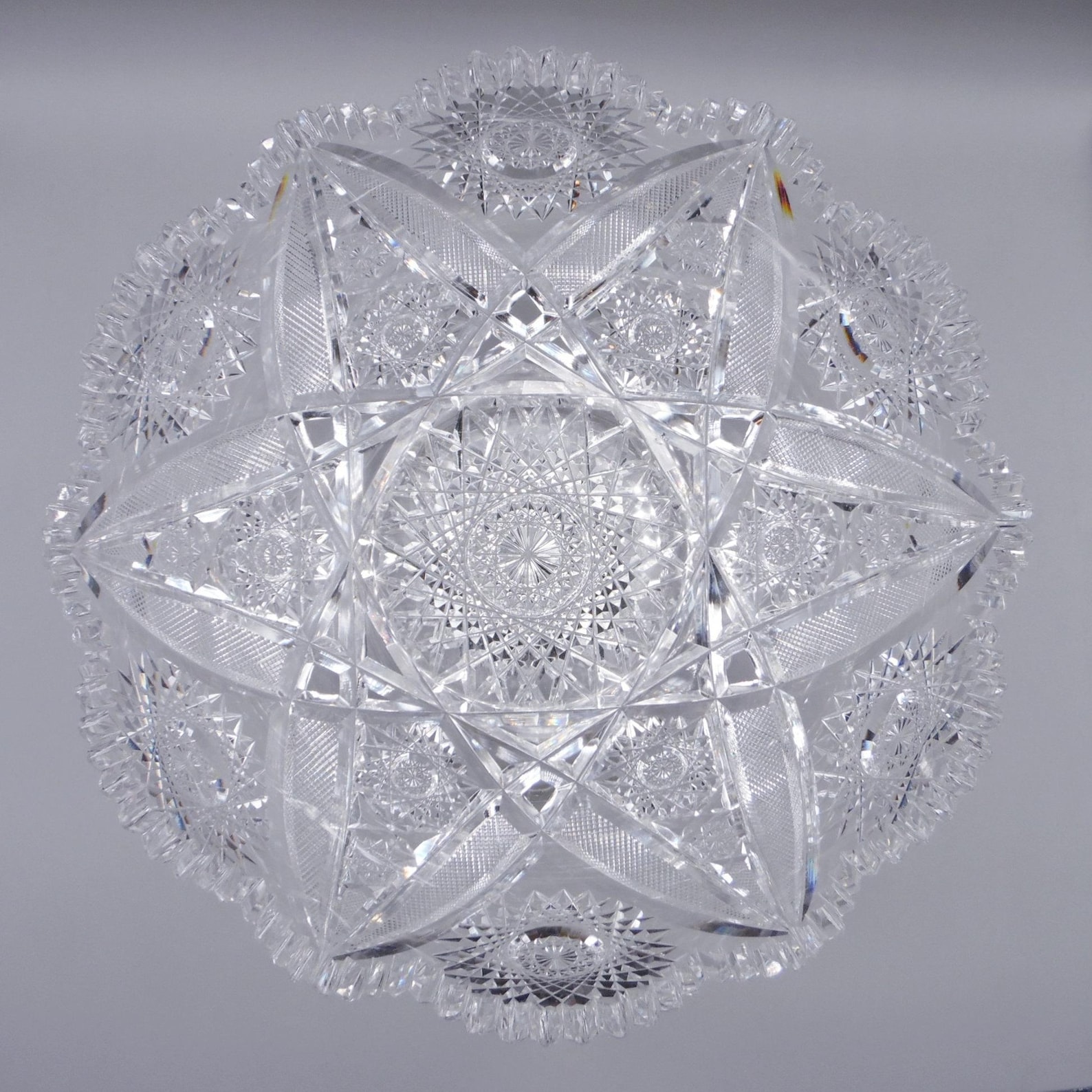 ABP Cut Glass Salad Bowl: Mars Pattern by Pitkin & Brooks, Ca 1907 - Etsy