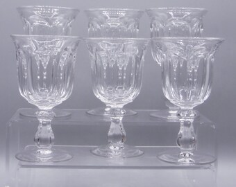 Early American Pressed Glass Claret Goblet, A. H. Heisey Glass Company, Heisey #373; Colonial (OMN), intro 1913