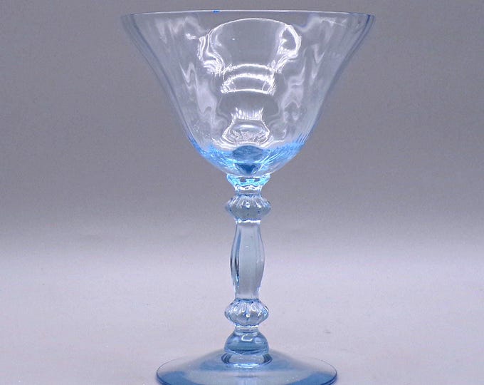 Elegant Era Glass Champagne Or Tall Sherbert, Cambridge Glass Company; Caprice #3500, Stem #300, Moonlight Blue, 1937 - 1953