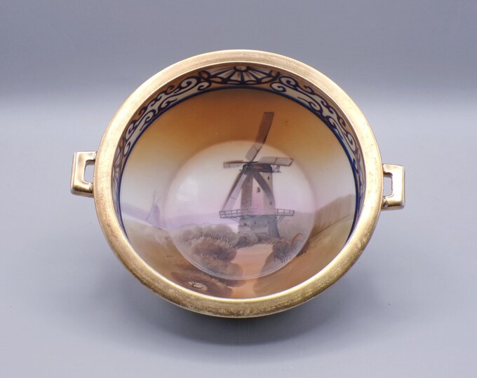 Porcelain 3-toed Bowl, Noritake Chine, Nippon (Japan) Hand Painted 1911 - 1921