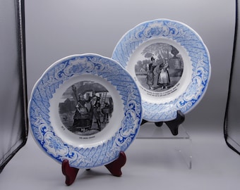 Antique French Faience Plate Creil et Montereau, Lebeuf And Milliet, 1840 - 1876