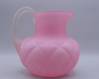 Early American Pressed Glass Pitcher: Florette Mauve Quilt Pattern