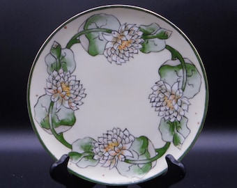 Art Nouveau Era Porcelain Salad/Dessert Plate Haviland France Artist Signed ca 1905 - 1920