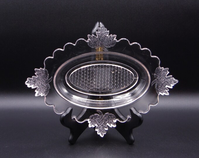 Early American Pressed Glass Dish; Campbell Jones and Company Leaf (OMN) a/k/a Give Us This Day c 1877