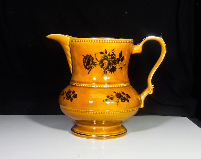 Pottery Milk Jug, Elijah Cotton Ltd, Lord Nelson Pottery Unknown Pattern, 1956 - 1981