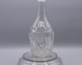 Antique Flint Glass Bar Bottle: Horn of Plenty, Boston & Sandwich Glass, 1850s