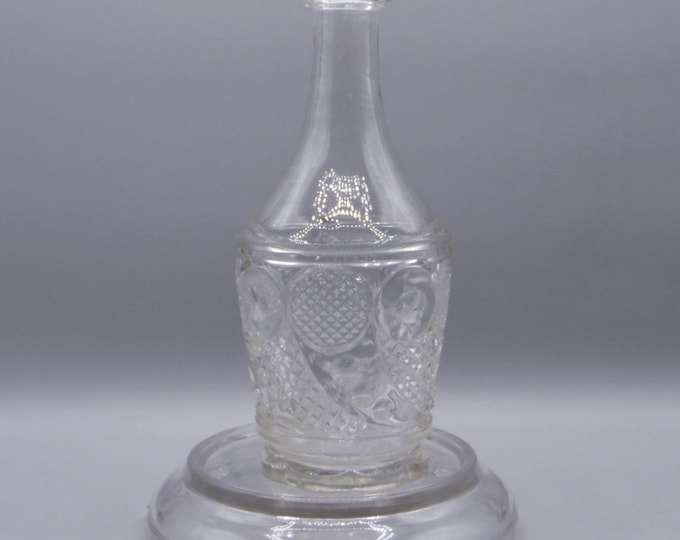 Flint Glass/Early American Pressed Glass Bar Bottle, Boston And Sandwich Glass Company, Horn Of Plenty (a/k/a) a/k/a Comet 1850s