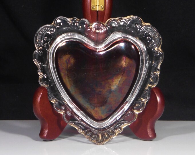 Early American Pressed Glass/Souvenir Glass Tray, Westmoreland Specialty Company, Westmoreland #214, Ruby Stain "Souvenir of Peshtigo WI"