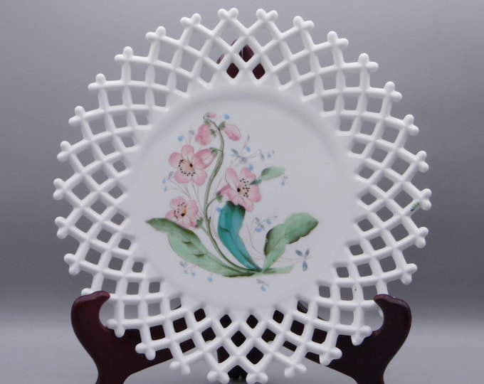 Early American Pressed Glass/Opaque Glass Plate, Challinor, Taylor and Company, O.W.; Open Work (OMN) mid 1880s