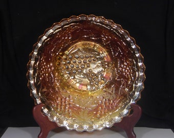Carnival Glass Bowl, Imperial Glass Company, Imperial Grape, 1911 - 1927